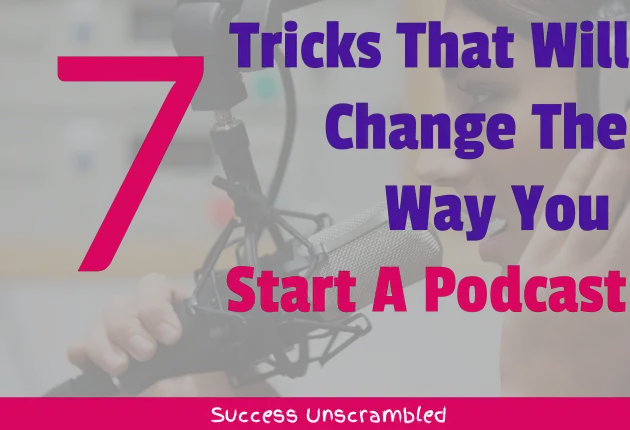 woman recording a podcast
