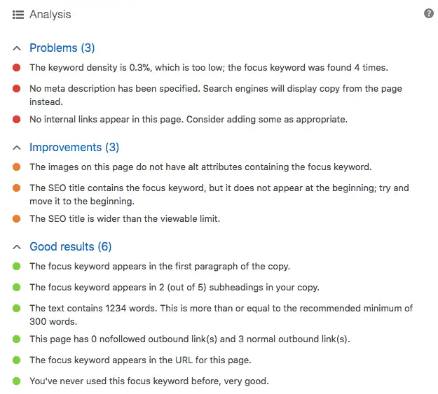 WordPress SEO Yoast Tutorial - Analysis