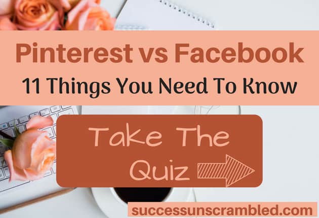 Text overlay saying "Pinterest vs Facebook - 11 Things You Need To Know"