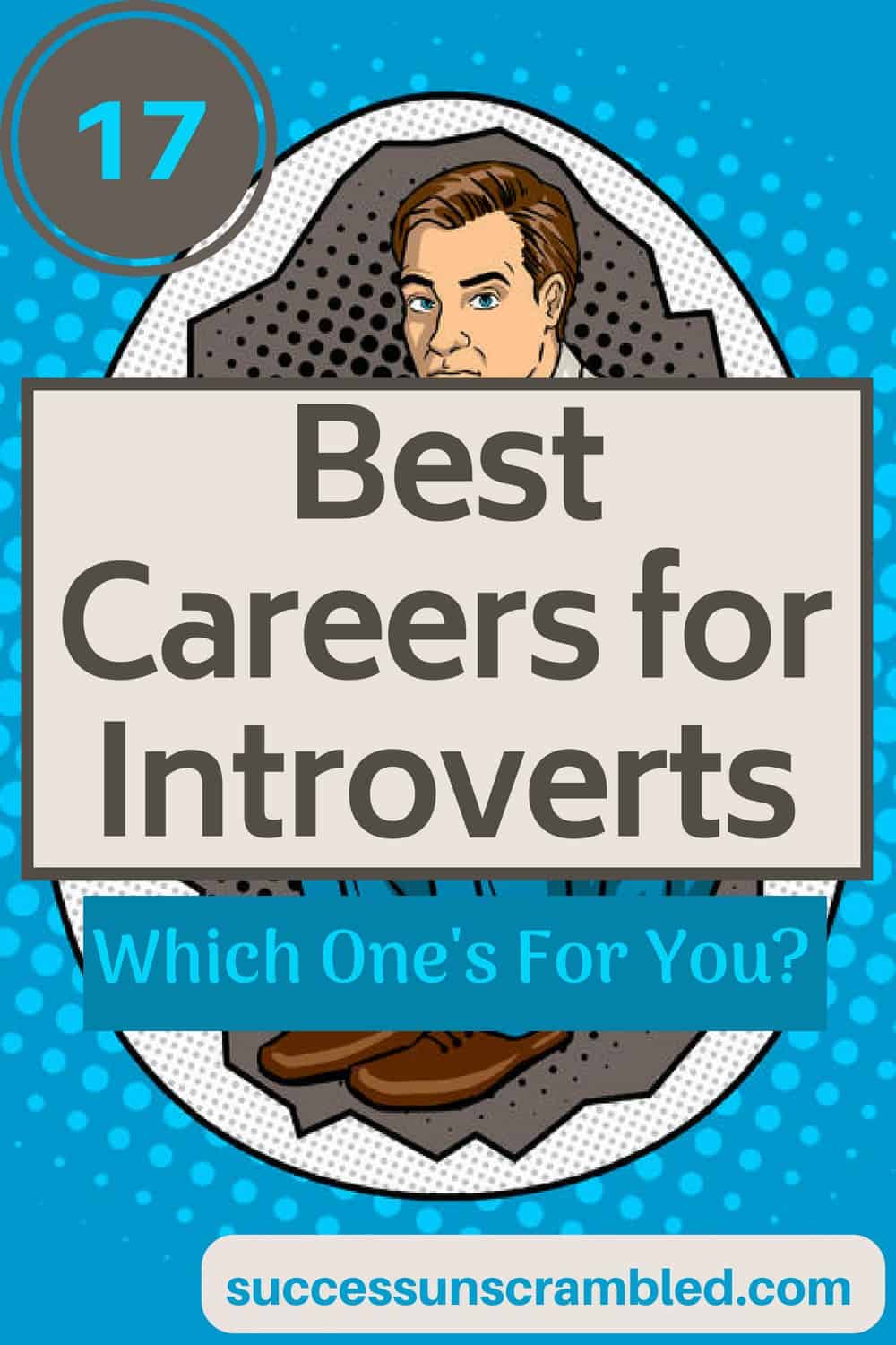 Pin with text "17 Best Careers for Introverts on LinkedIn" 