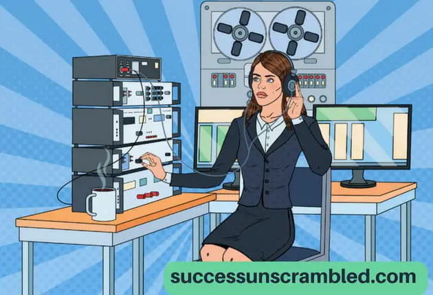 woman on a broadcasting studio