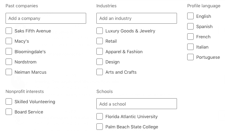 LinkedIn People Search filters - part 2