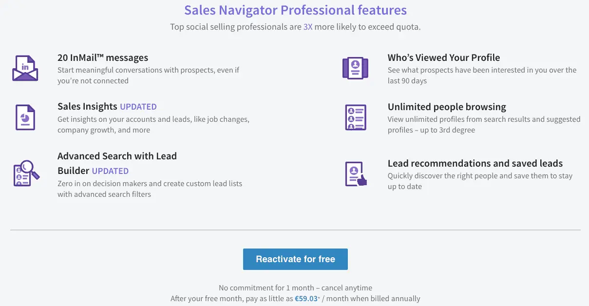 LinkedIn Sales Navigator Features