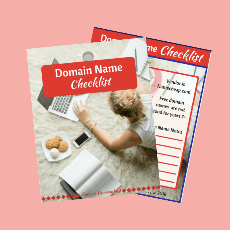 Domain Name Checklist Template - sale item - pink bg