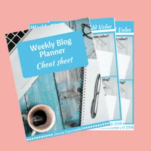 Weekly Blog Planner Template - sale item - pink bg