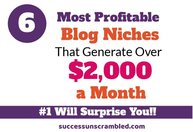 Most profitable blog niches that generate over $2000 a month