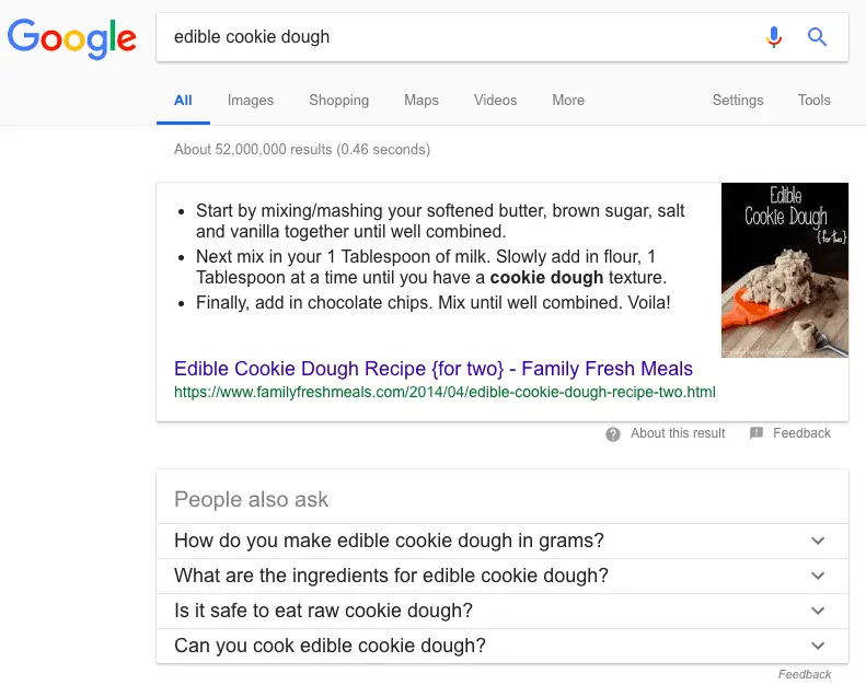 edible cookie dough buyer intent