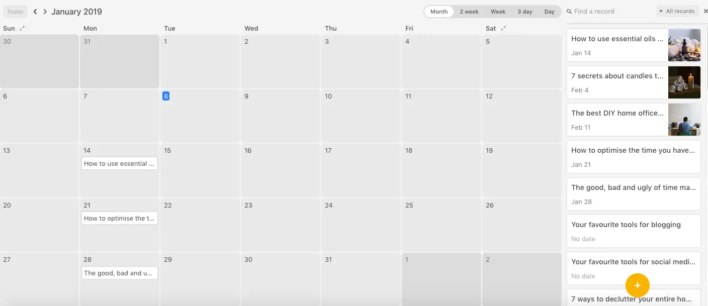 Calendar View