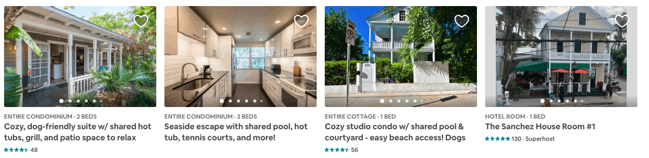 Airbnb-com Keywest results