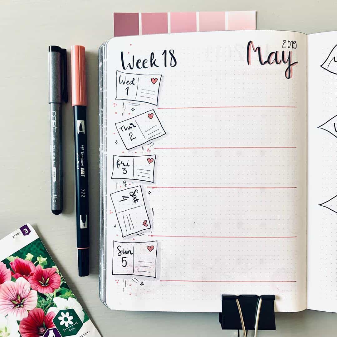 Bujo By Sarah - Instagram - May Weekly Spread