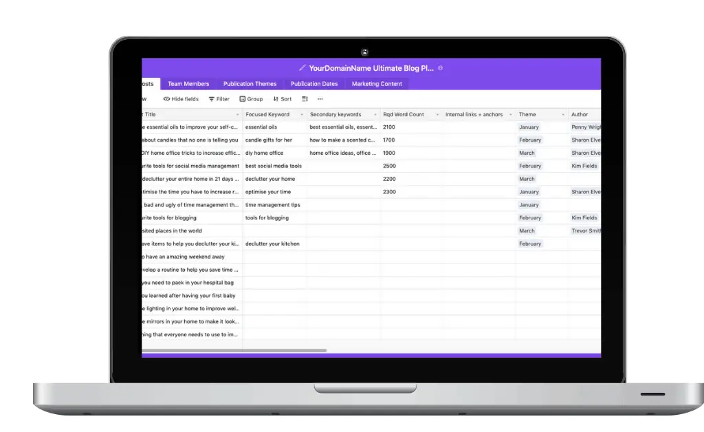 Ultimate Blog Planner - laptop