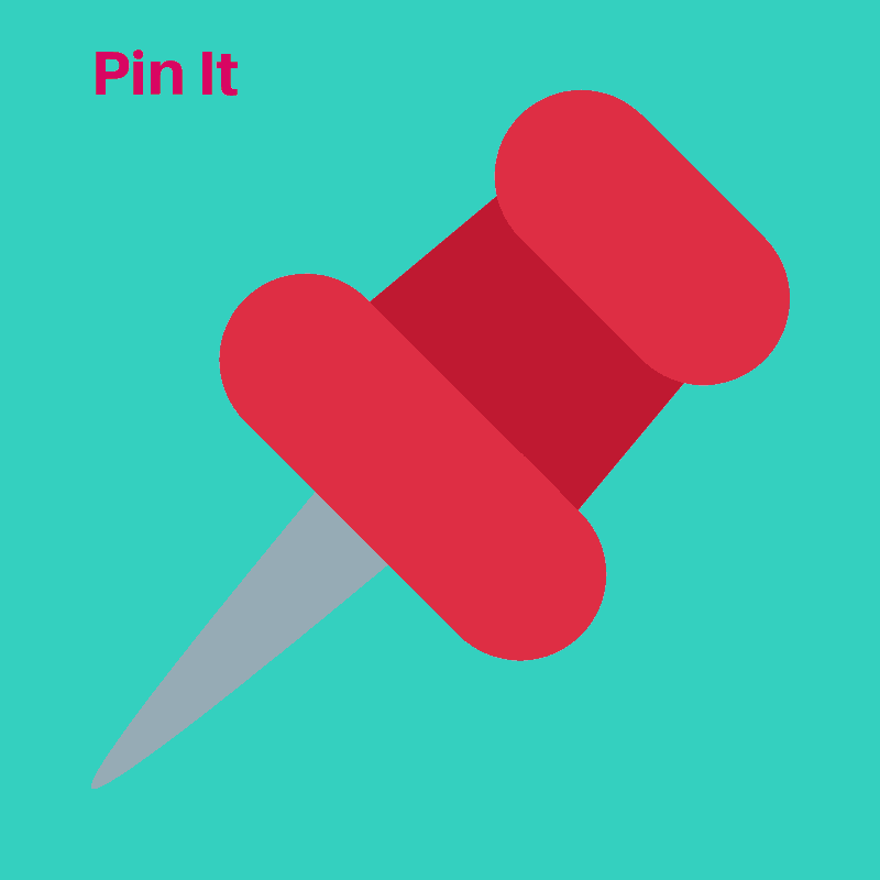 illustration on a red pin