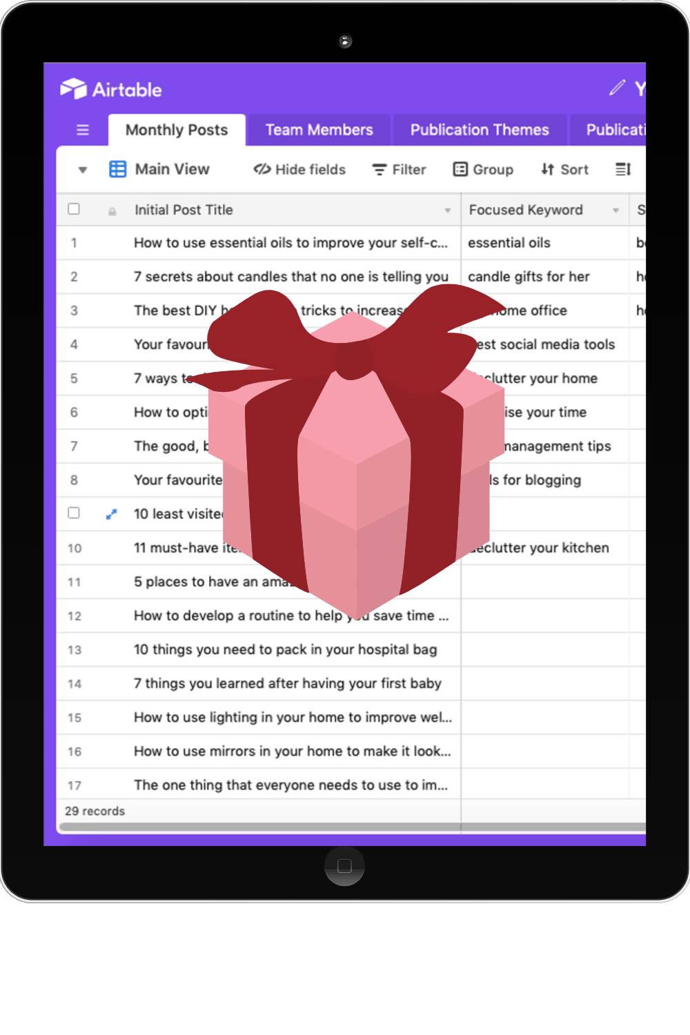 Ultimate Blog Planner on iPad