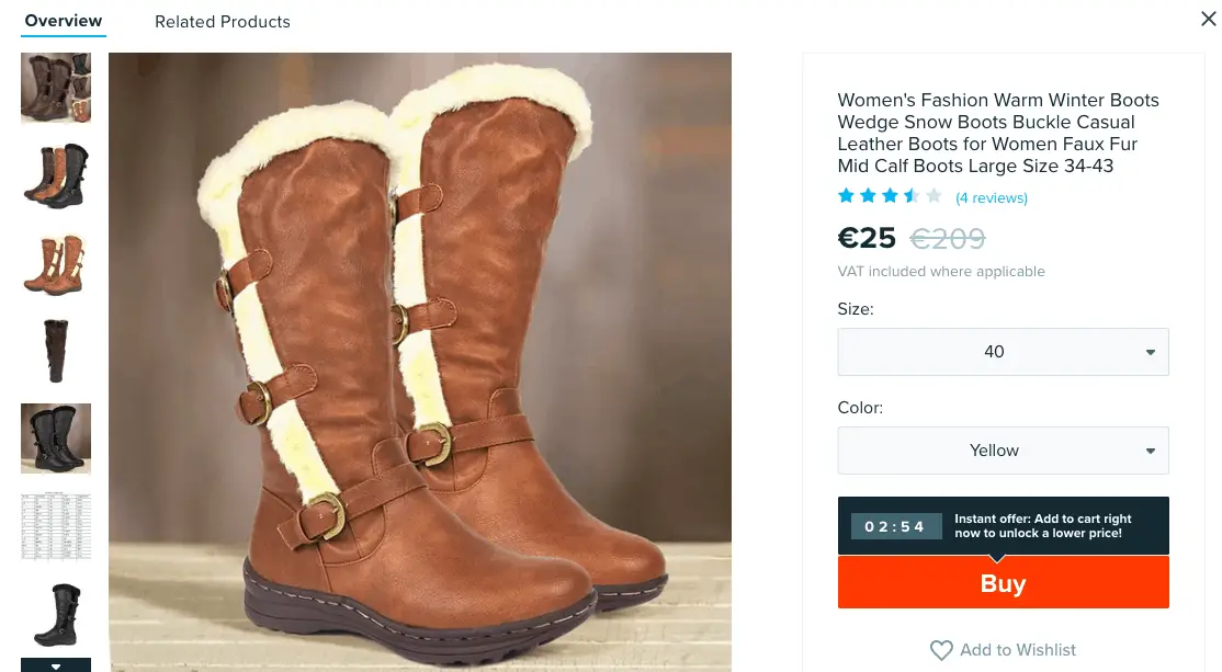Women's Fashion Warm Winter Boots - Wish