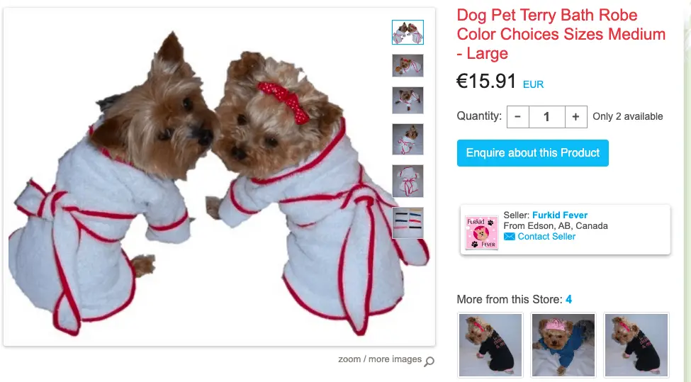 Terry bathrobe for dogs - iCraft