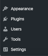choose plugins from the side menu
