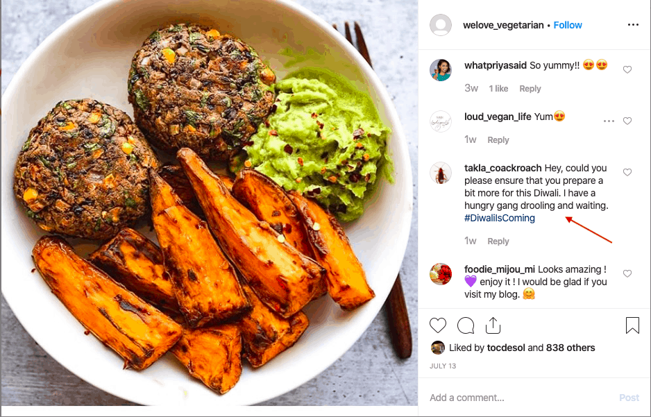 keto vegetarian post on Instagram