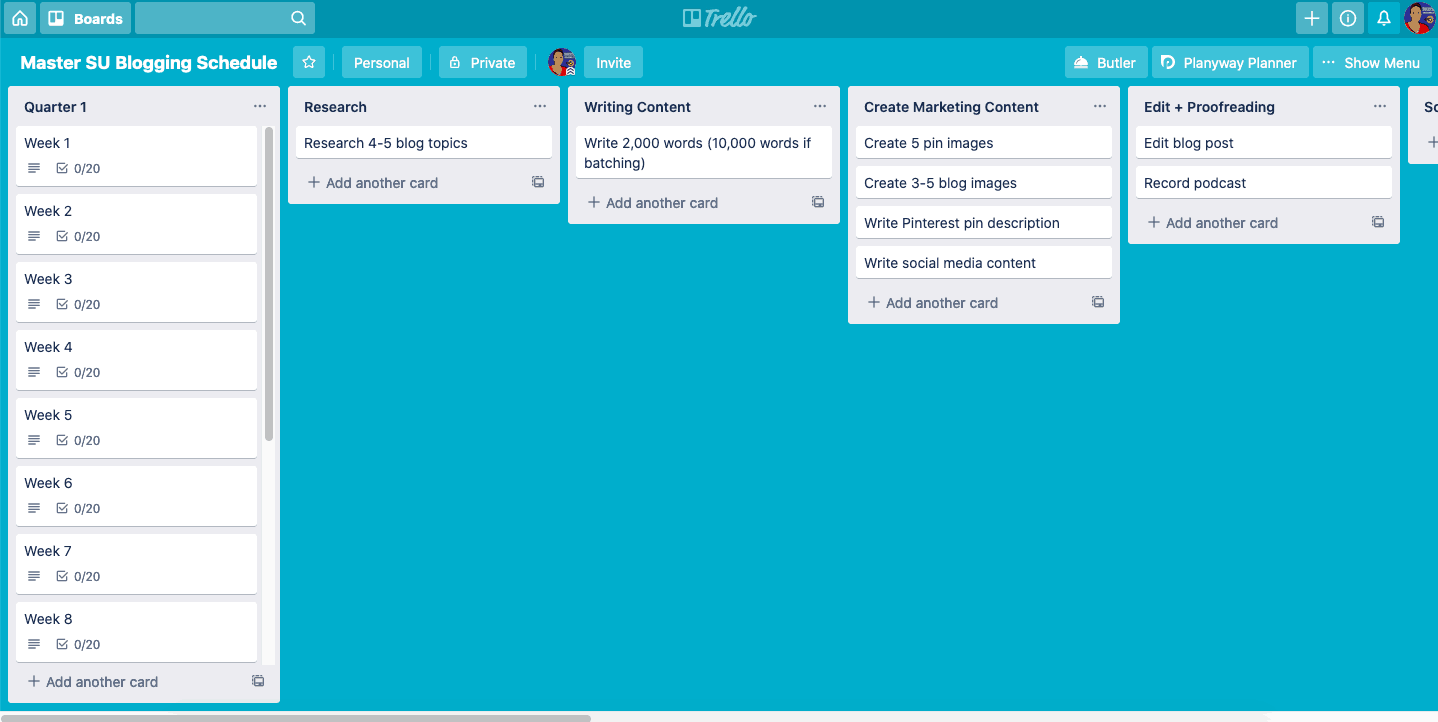 Blogging schedule tasks mktg