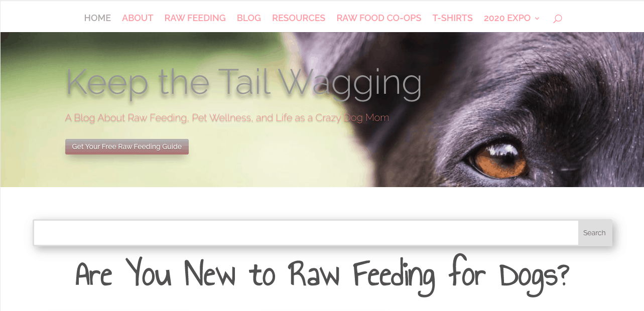 Keep the Tail Wagging Website Homepage