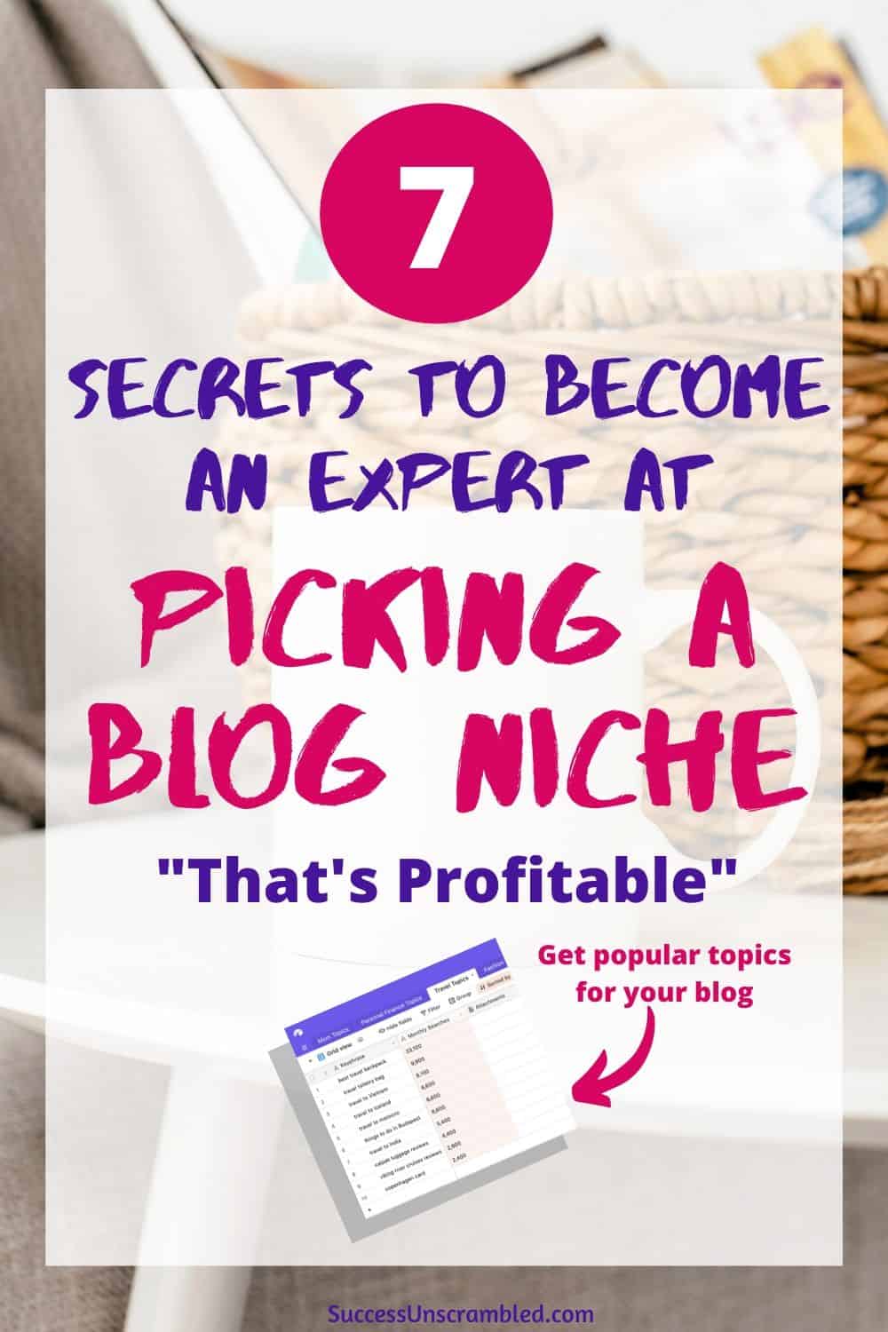 pick a blog niche, find a niche, niche blog - pin 1