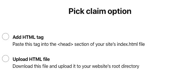 Choose the claim option