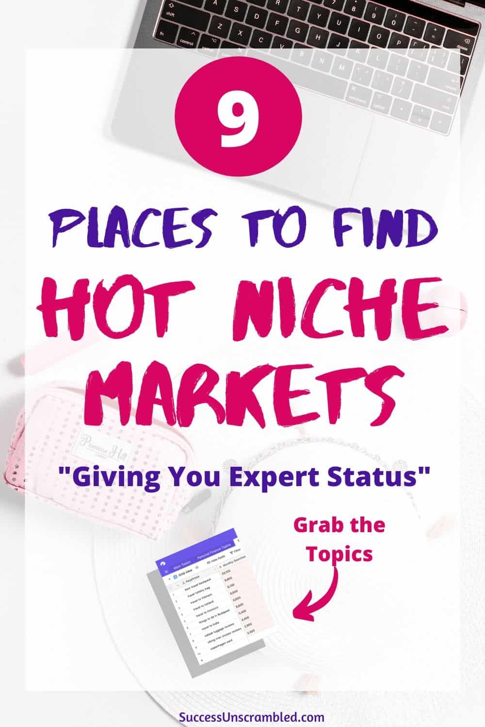 hot niche markets, hot niche ideas, hot blog niches, trending niche topics, popular niche topics - pin 1
