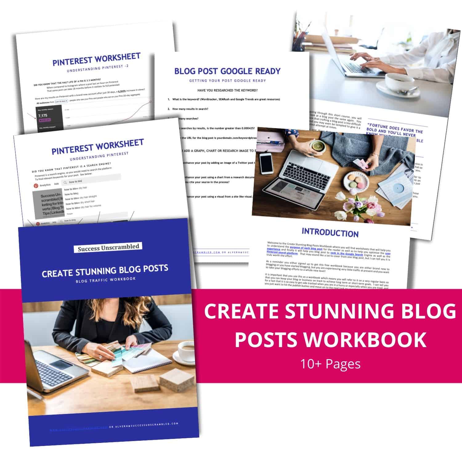 Create Stunning Blog Posts Workbook - 6 page Graphic
