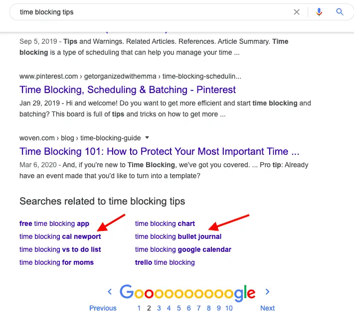 time blocking tips - related terms