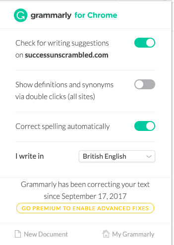 Grammarly extension