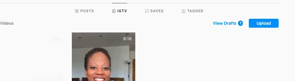 IGTV upload option from desktop