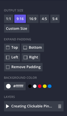 Kapwing video size options