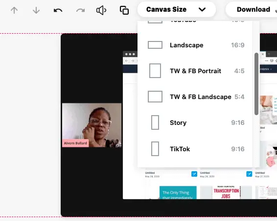 Veed - video sizes