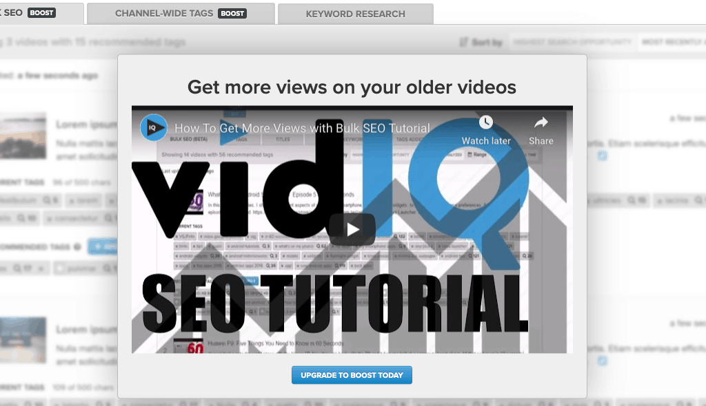 VidIQ SEO features