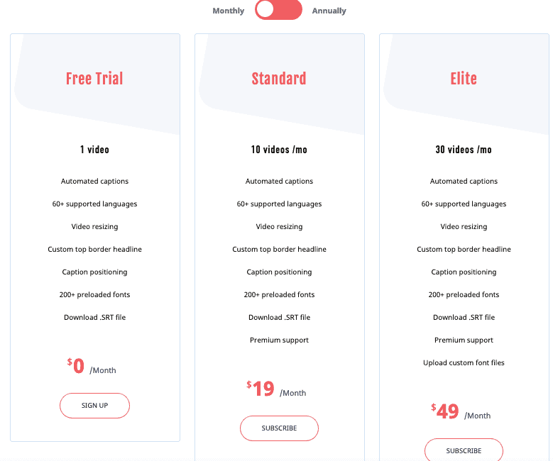 Zubtitle Pricing