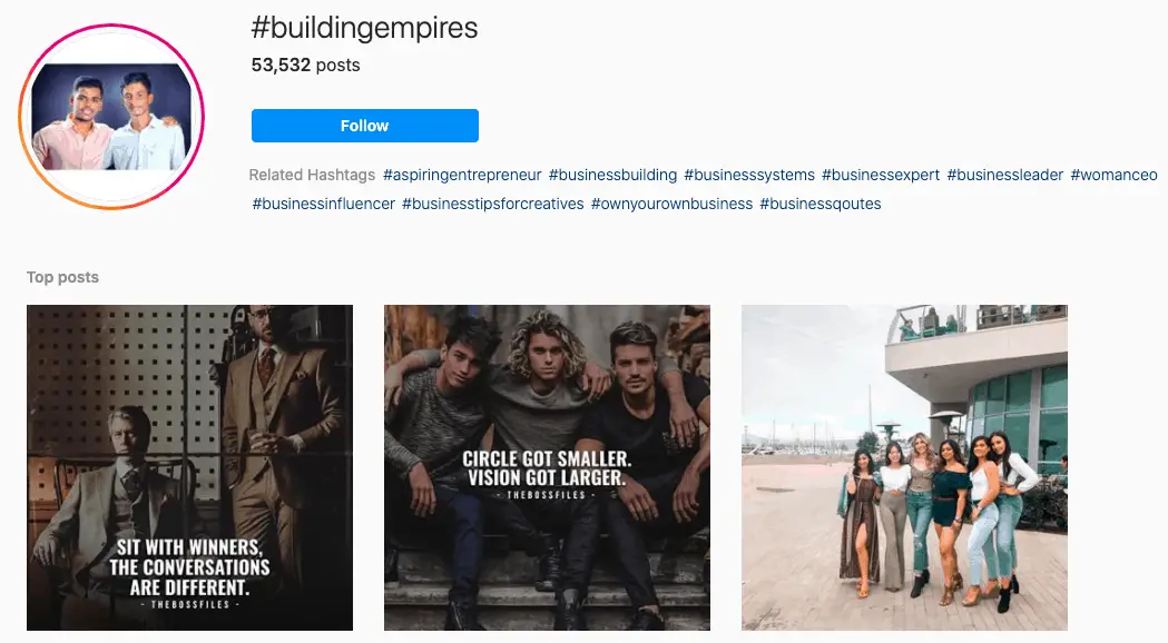 Building empires hashtag