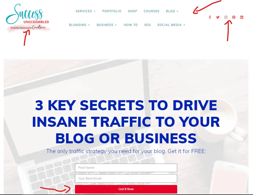 3 Key Secrets landing page example