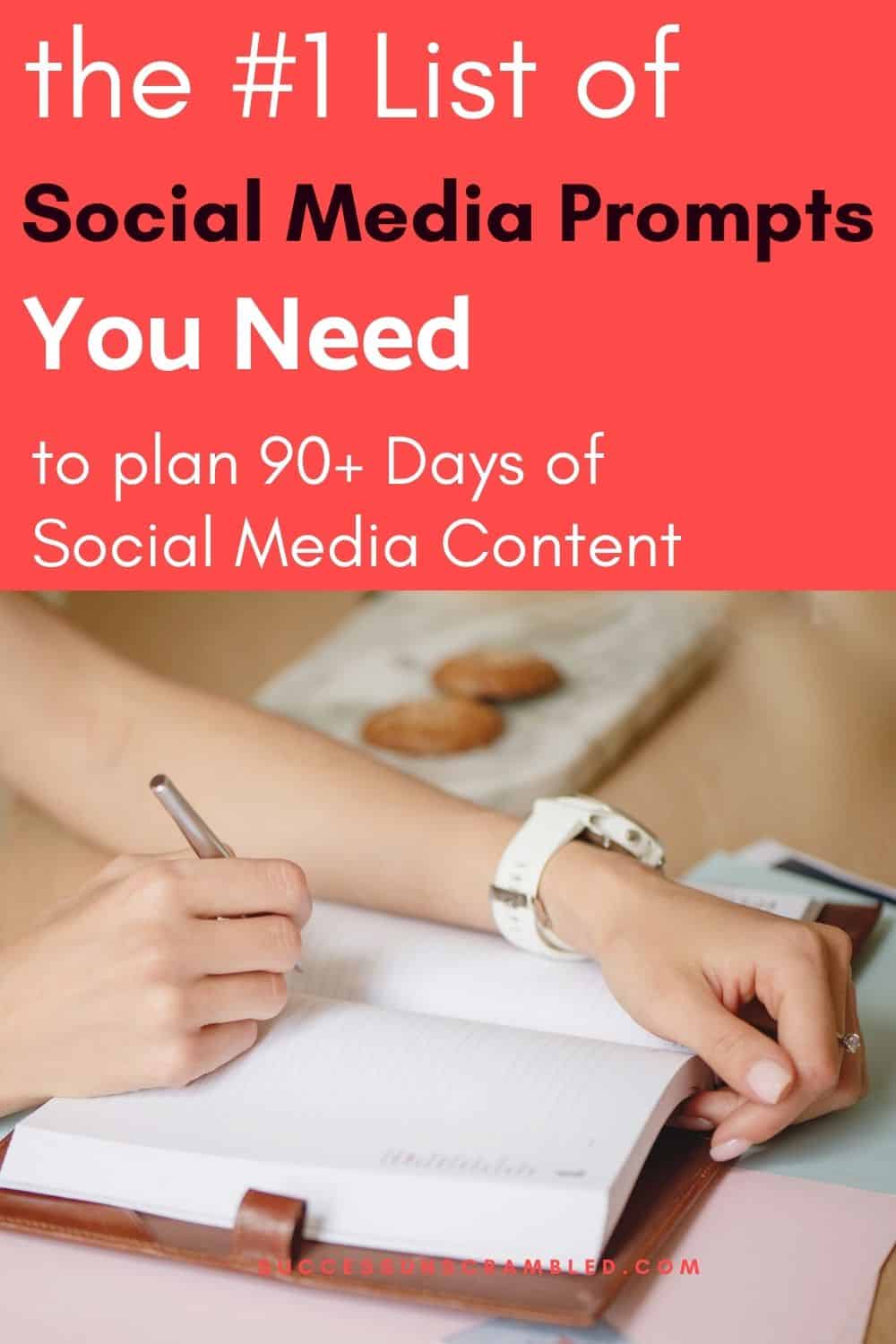 the #1 List of social media prompts You need Pinterest pin