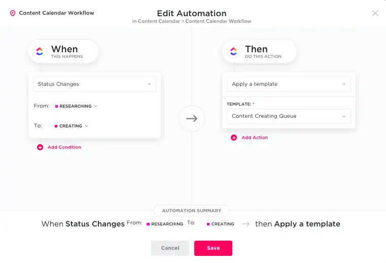 ClickUp automation example