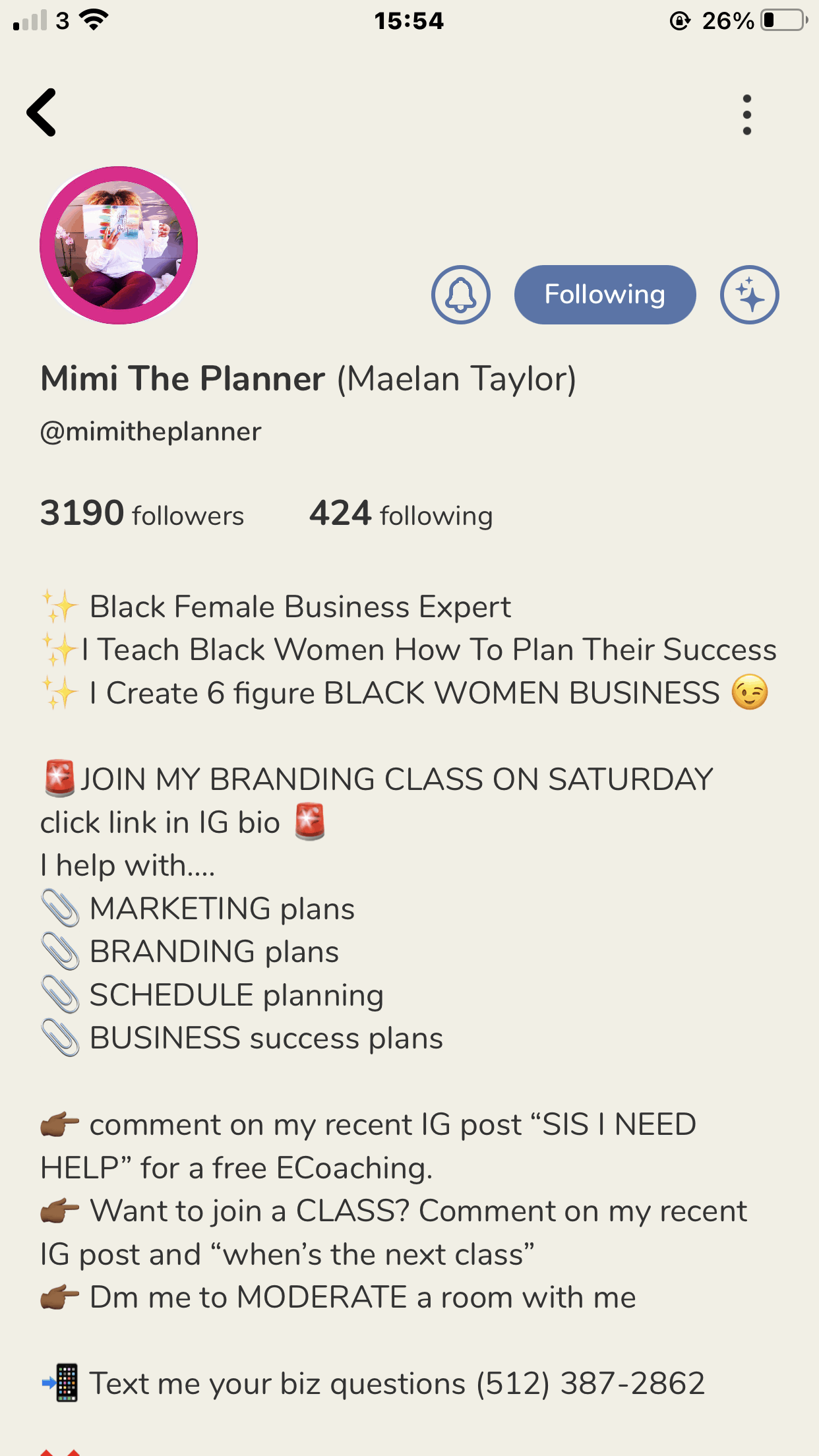 Mimi the Planner's clubhouse profile