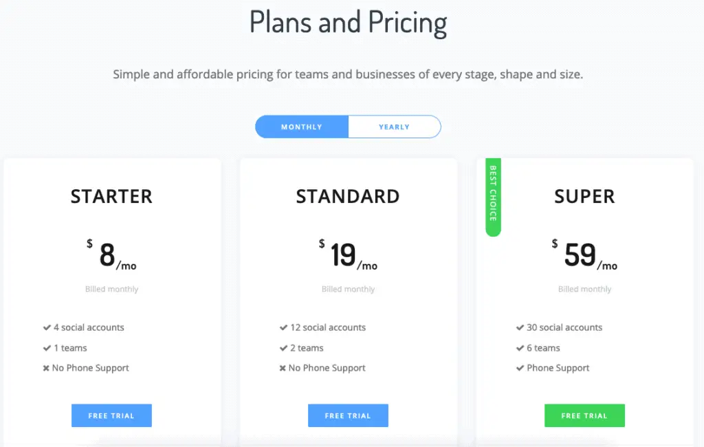 SocialBu pricing