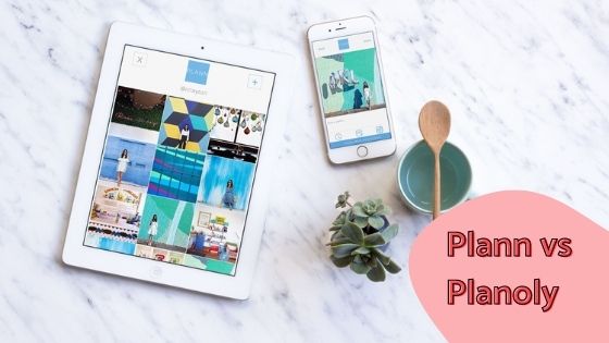 Phone and an iPad near a wooden spoon and cup