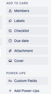 Custom field option on Trello card