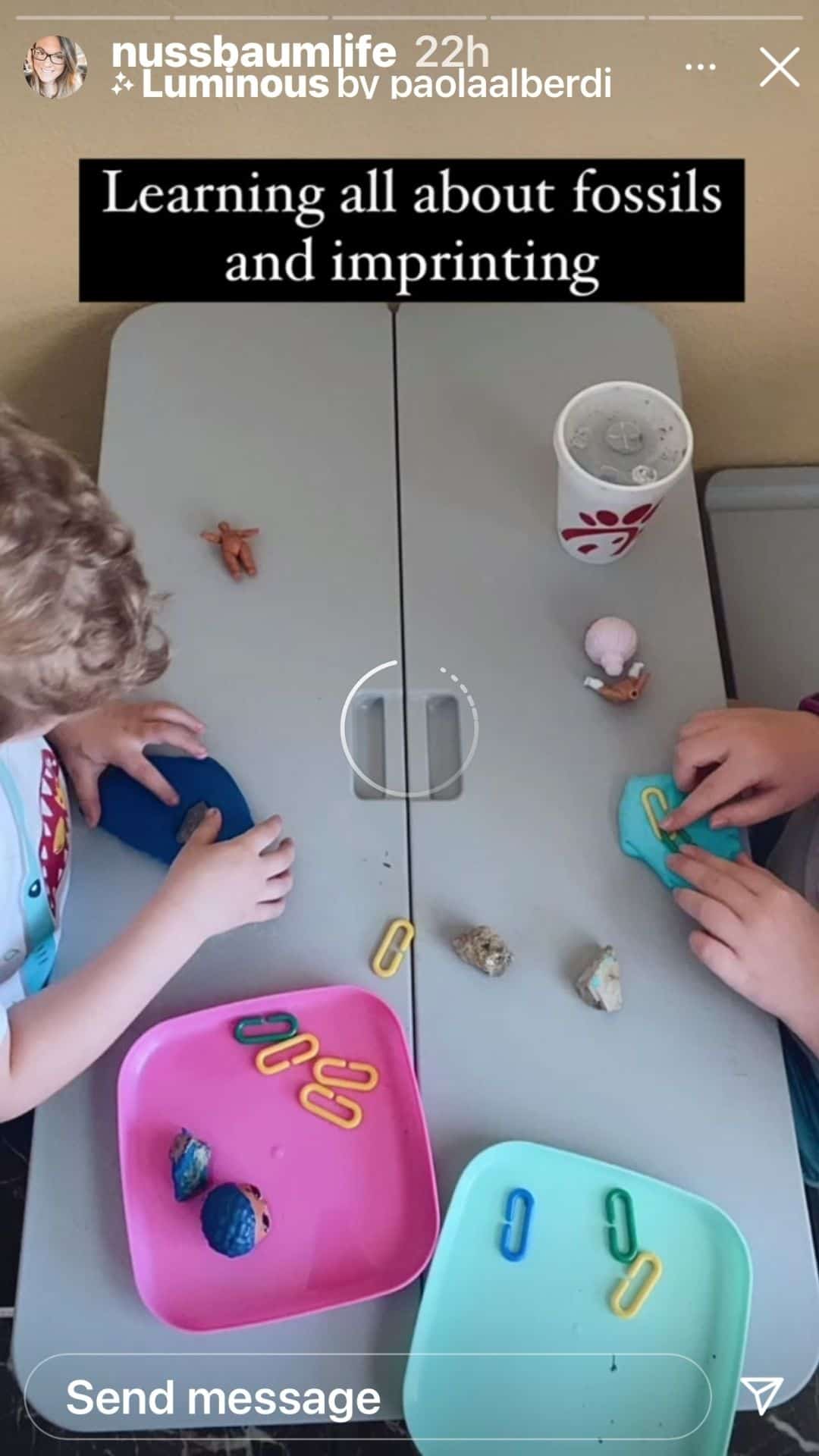 Kids making fossils at home