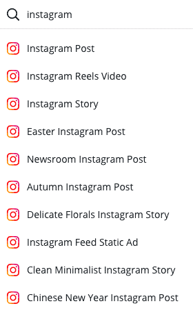 screenshot of Instagram templates on Canva