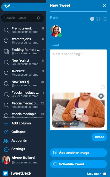 Schedule tweets - TweetDeck