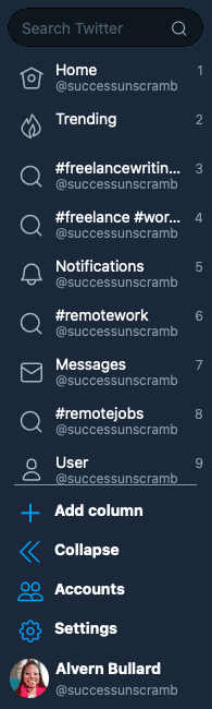 Tweetdeck options