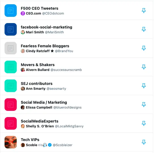 Twitter lists