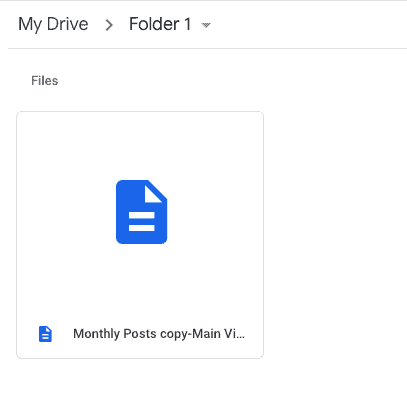 File in Google Drive folder