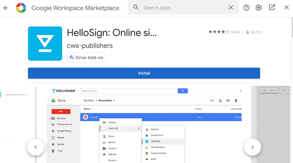 Hello Sign + Google Drive