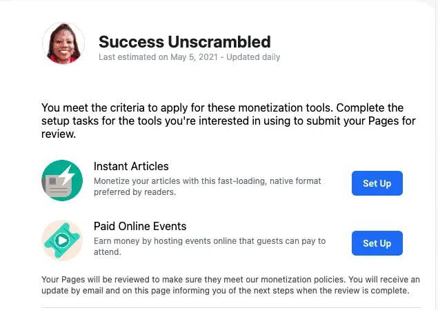 monetization tools on facebook